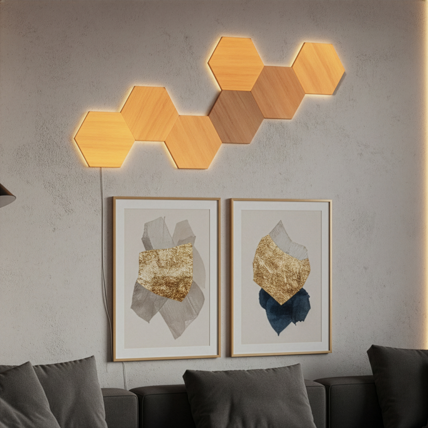 Wooden Hexagon Light Pack